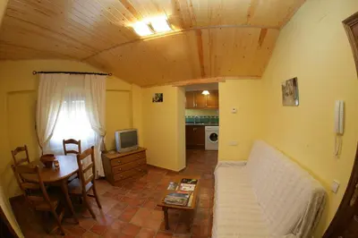 Una televisión o centro de entretenimiento en Apartamentos Casa Sanz