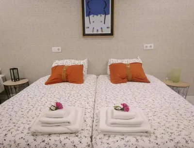 Cama o camas de una habitación en Apartamento centro san blas 36, próximo al Pilar