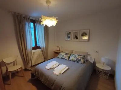 Cama o camas de una habitación en Inmocyma Casa Cervino, La Coma de Alba-Benasque