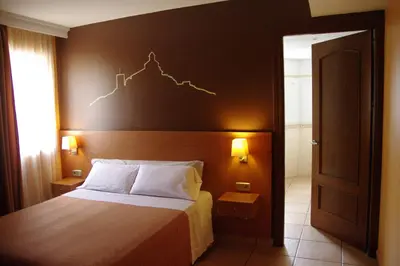 Cama o camas de una habitación en Hotel Solsona Centre