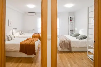 Cama o camas de una habitación en Apartamento Ático Bardenas