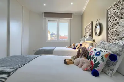 Cama o camas de una habitación en Apartamentos4U Tudela Centro - Parking incluido
