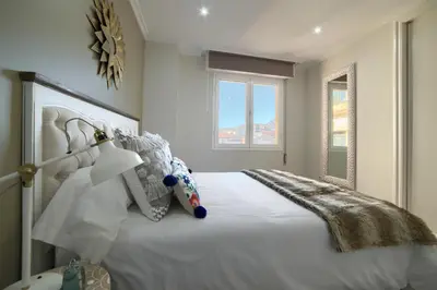 Cama o camas de una habitación en Apartamentos4U Tudela Centro - Parking incluido