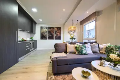 Zona de estar de Apartamentos4U Tudela Centro - Parking incluido