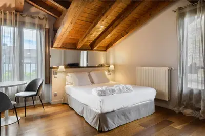 Cama o camas de una habitación en Hotel Rural Iribarnia