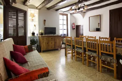 Una televisión o centro de entretenimiento en Casa Rural Baró