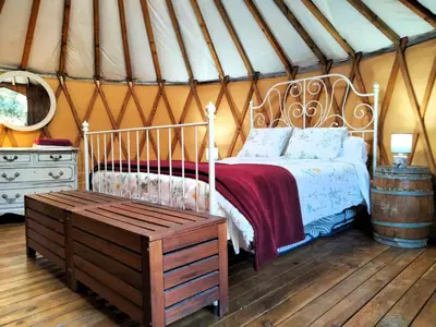 Cama o camas de una habitación en Terra del Congost - Alojamientos en la Naturaleza frente al Congost de Montrebei