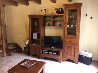 Una televisión o centro de entretenimiento en Casa Valenti exterior