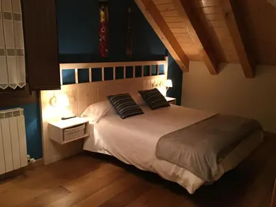 Cama o camas de una habitación en Hostal Otsoa