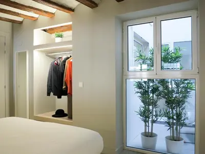 Cama o camas de una habitación en El Oasis de la Estafeta