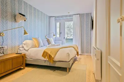 Cama o camas de una habitación en Luderna - Apartamento con terraza Bonaigua A4 Varicauba