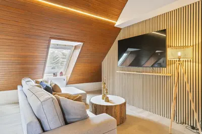 Una televisión o centro de entretenimiento en Luderna - Apartamento Mirador Bonaigua