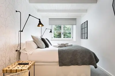 Cama o camas de una habitación en Luderna - Apartamento Val de Ruda A17 era Cabana
