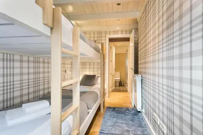 Cama o camas de una habitación en Luderna - Apartamento Val de Ruda A17 era Cabana