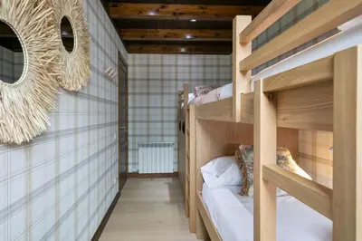 Cama o camas de una habitación en Luderna - Apartamento Val de Ruda B3 Entecada