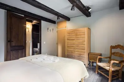 Cama o camas de una habitación en Luderna - Casa con terraza dera Aubeta