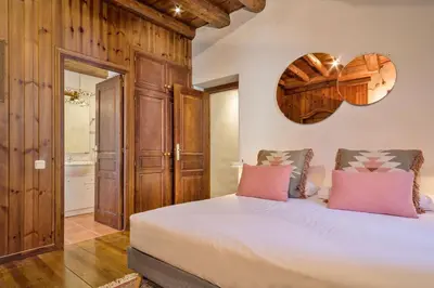 Cama o camas de una habitación en Luderna - Casa Coto Moreu