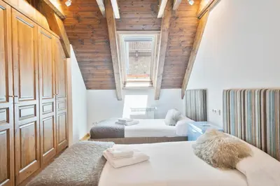 Cama o camas de una habitación en Luderna - Casa Val de Ruda II