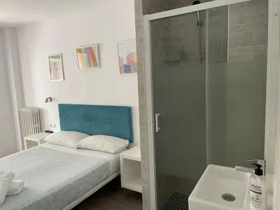Cama o camas de una habitación en Pensión La Estrella