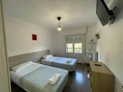 Cama o camas de una habitación en Pensión La Estrella
