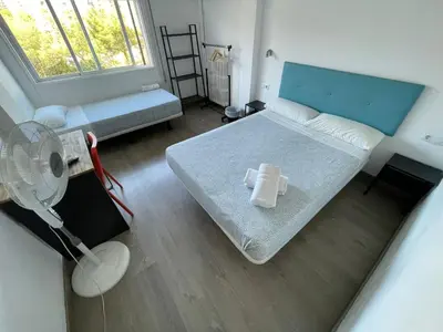 Cama o camas de una habitación en Pensión La Estrella