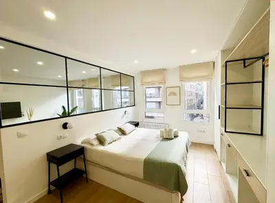 Cama o camas de una habitación en Apartamenticos Plaza Sas I