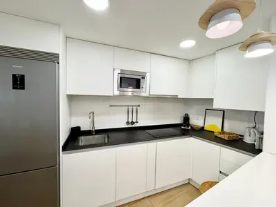 Una cocina o zona de cocina en Apartamenticos Plaza Sas I