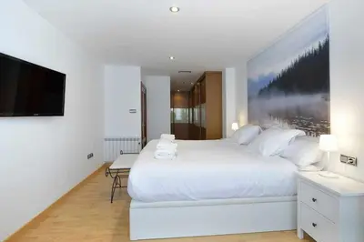 Cama o camas de una habitación en Andrews house, 60 m en el centro de Zaragoza