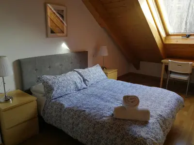 Cama o camas de una habitación en Atico El Mirador de Sallent