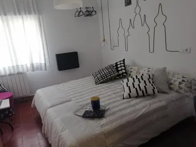 Cama o camas de una habitación en Casa de Mares y sueños