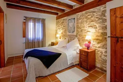 Cama o camas de una habitación en Casa rural restaurante Mas Del Rei