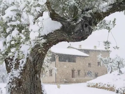 Casa rural restaurante Mas Del Rei en invierno