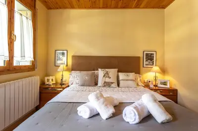 Cama o camas de una habitación en Apartamento en Vielha