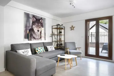 Zona de estar de Casa Lobo Panticosa