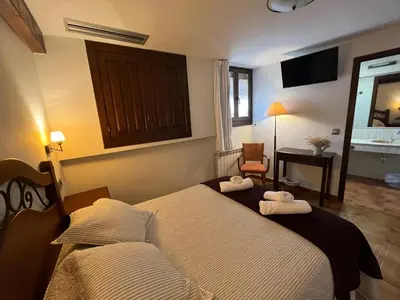 Cama o camas de una habitación en Fonda Carrera
