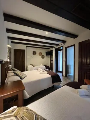 Cama o camas de una habitación en Fonda Carrera