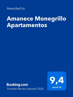 Certificado, premio, señal o documento que está expuesto en Amanece Monegrillo Apartamentos