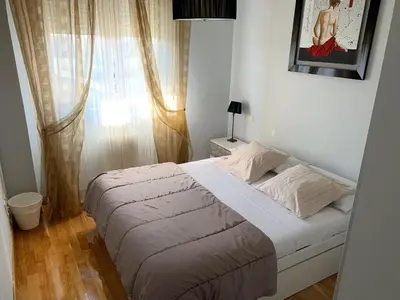 Cama o camas de una habitación en Apto Alma Parking y Piscina GRATIS