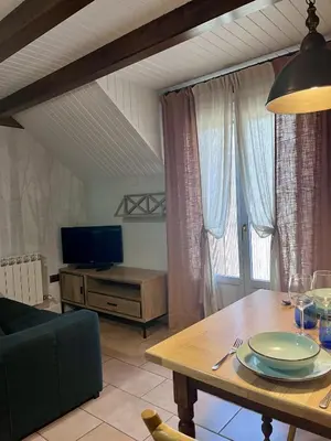 Una televisión o centro de entretenimiento en Apartamentos Blasco