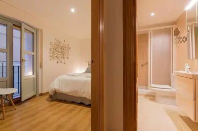 Cama o camas de una habitación en Apartamento Bardenas en el centro de Tudela