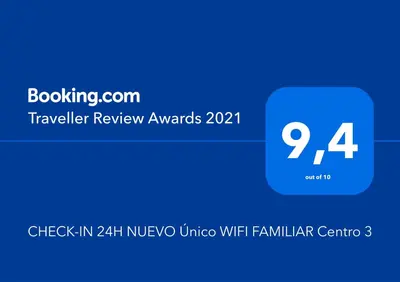 Certificado, premio, señal o documento que está expuesto en CHECK-IN 24H NUEVO Único WIFI FAMILIAR Centro Planta 3
