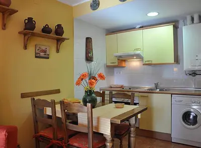 Una cocina o zona de cocina en Apartamentos Los Pirineos - Atencion personal