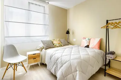 Cama o camas de una habitación en Selbaondoa, Casa con Patio en el Prepirineo Navarro