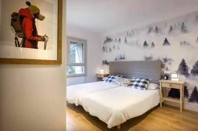 Cama o camas de una habitación en ATOPADIZO Preciosa Casa en el Pirineo Aragonés, Panticosa