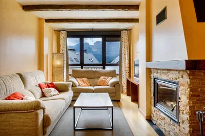 Zona de estar de Peña Sabocos, apartamento turístico Panticosa