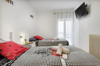 Cama o camas de una habitación en Casa Campanilla Jaca