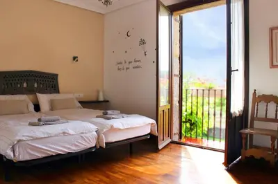 Cama o camas de una habitación en Casa rural Mertxenea Landetxea