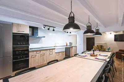 Una cocina o zona de cocina en Paisajes del Ebro Alojamiento