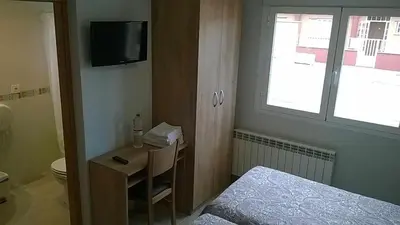 Cama o camas de una habitación en Hotel-Pension BORJA