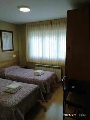 Cama o camas de una habitación en Hotel-Pension BORJA